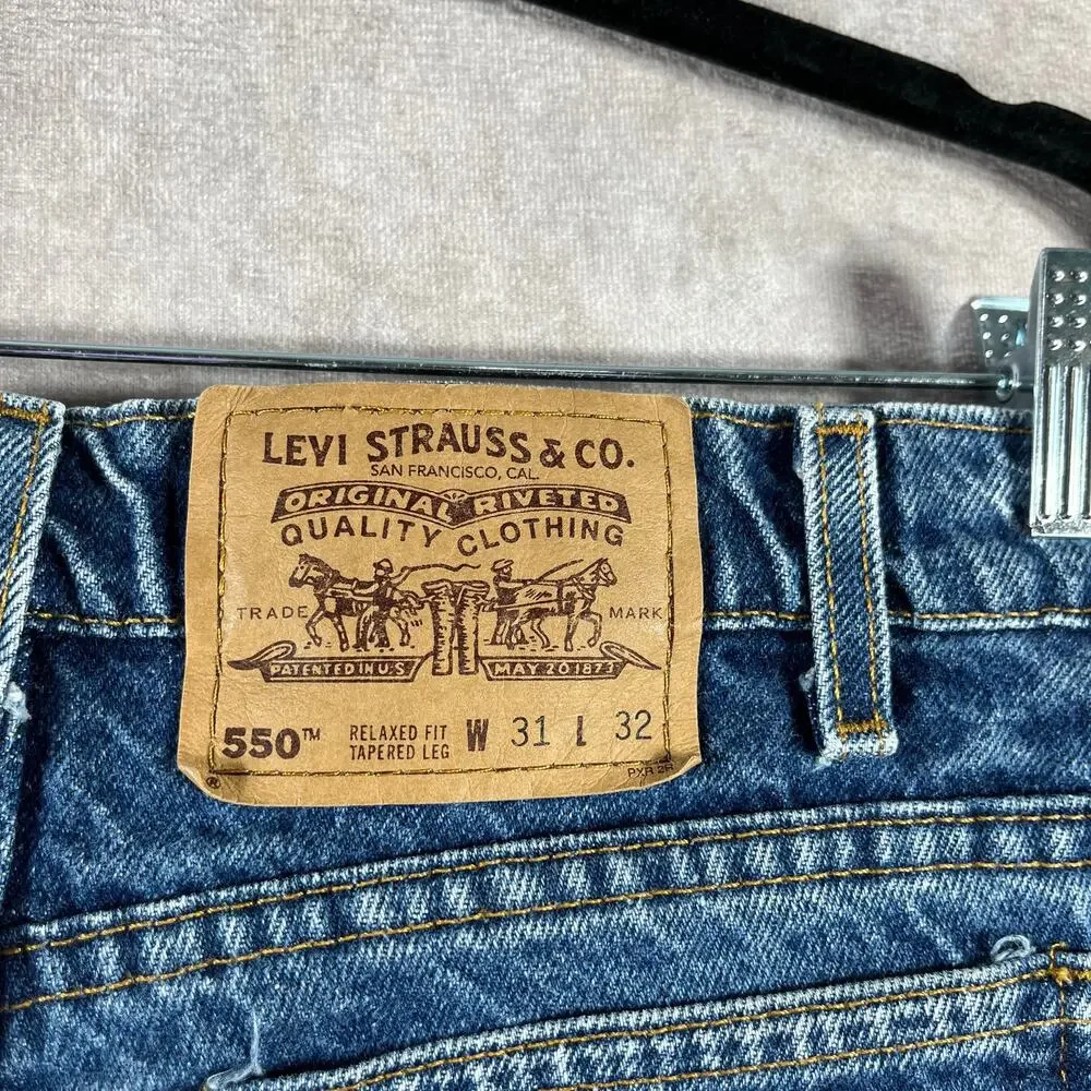 Vintage Levi's 550 Jeans Mens 31X32 Orange‎ Tab Medium Wash Relaxed Fit Tapered